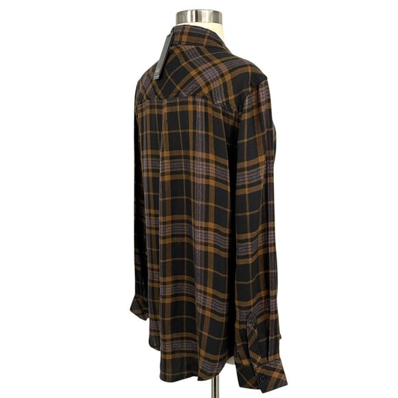 NWT Rails Hunter Shirt Camel Black Lurex Plaid Button Down Size Medium M - Picture 5 of 13